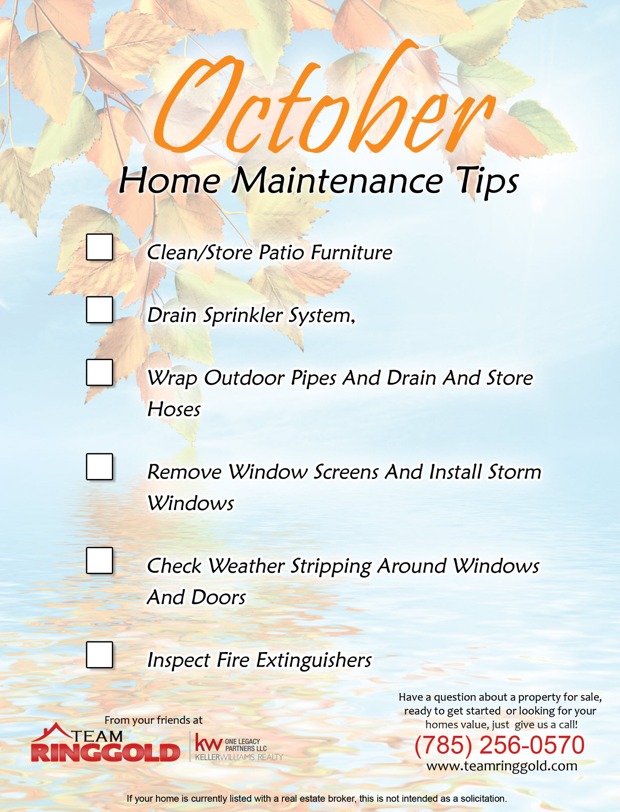 Home Maintenance Tips | October